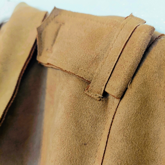 Warmth Awaits!! Tahari Faux Suede Women's Tan Trench Coat Size M - Picture 5 of 7